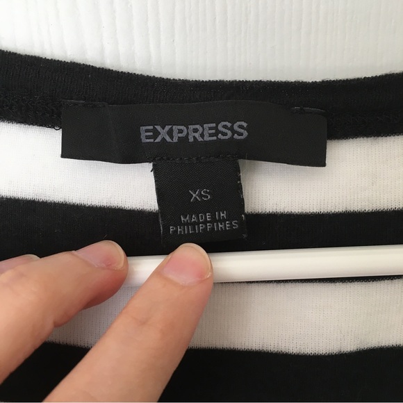 Black and White Striped Express Tee - Picture 6 of 13